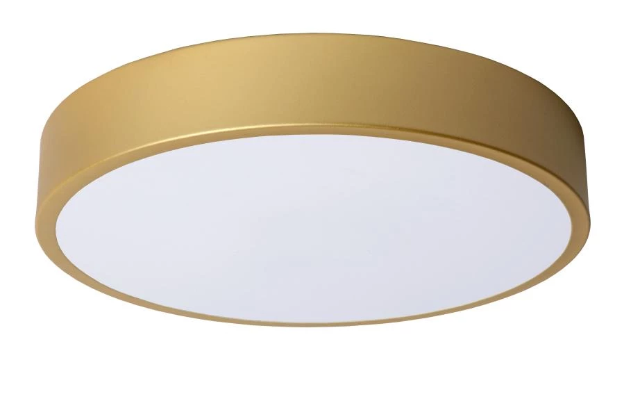 Lucide UNAR - Flush ceiling light - Ø 30 cm - LED Dim. - 1x18W 2700K - 3 StepDim - Matt Gold / Brass - off